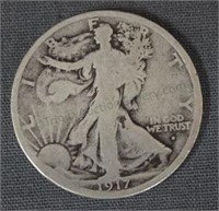 1917-D Walking Liberty Silver Half Dollar