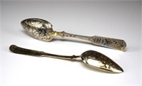 THREE RUSSIAN SILVER SPOONS