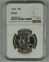 1962 Franklin Proof Half Dollar NGC PR67 50c Coin