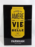 Affiche métallique bière Farnham 11x15½ po