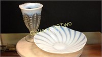 Pair of Fenton Opalescent glass  serving
