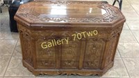 Large antique highly carved chest approximately
