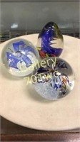 Selection of art glass paperweights