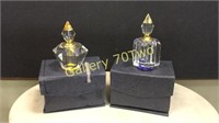 Pair of small Murano art glass perfume bottles