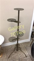 Large antique solid brass plant stand