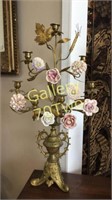 Large brass Victorian era candelabra with