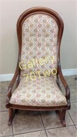 Large antique oak rocking chair what fabric seat