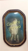 Antique convex glass picture approximately 21