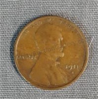 1911-S Lincoln Wheat Back Penny - 1 Cent Coin