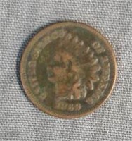 1869 Indian Head Penny - 1 Cent Coin