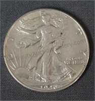 1946 Walking Liberty AU+ Silver Half Dollar