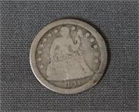 1841 Seated Liberty Silver Dime - 10 Cent Coin