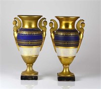 PAIR OF FRENCH EMPIRE PORCELAIN VASES