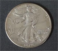 1942-D Walking Liberty AU+ Silver Half Dollar