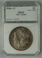 1904-O Morgan Dollar PCI MS65 Toned Silver $1 Coin