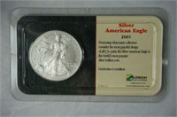 2001 1oz Silver American Eagle Unc. Coin