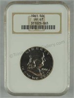 1961 Franklin Proof Half Dollar NGC PR67 50c Coin