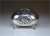 GERMAN SILVER FOOTED CASKET