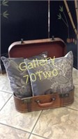 Large luggage trunk with coordinating pillow