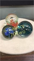 Selection of art glass paperweights