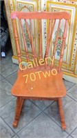 Small painted orange rocking chair