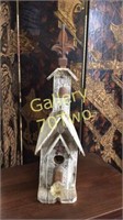 Shabby chic distressed bird house with glass door