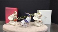 Lenox Yuletide and Lucky little elephant figures
