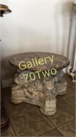 Small winged griffin ceramic side table with