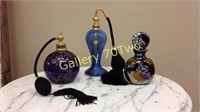 Selection of art glass perfume bottles – one is