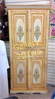 Large antique wood painted cabinet approximately