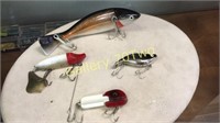 Selection of vintage Heddon fishing lures-include