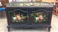Small antique hand painted wood chest