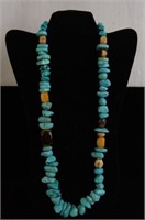 Native Am. Turquoise Necklace with mixed Stones