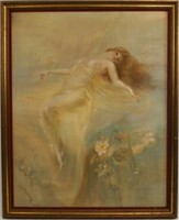 T. Razalle  Painted tapestry " Ophelia"