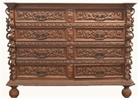 Highly carved Mexican chest