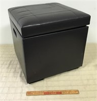 MODERN LIFT TOP FAUX LEATHER STOOL