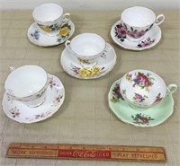 COLLECTION OF 5 CUP & SAUCERS