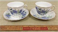 MATCHING PAIR OF CUP & SAUCERS