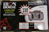 NEW-IRON HORSE 5 GALLON PORTABLE AIR TANK-150 PSI
