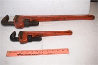2 RIGID USA MADE PIPE WRENCHES ! B-1