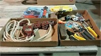 Rope winch, transfer pump, tape measuring tape and