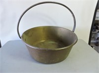 Antique brass fireplace pot