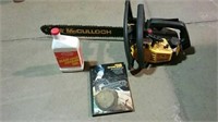 18 inch McCulloch chainsaw, bar and chain oil