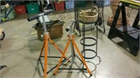 2 roller stands and plant stand