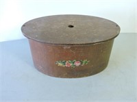 Antique wooden oval lunch box