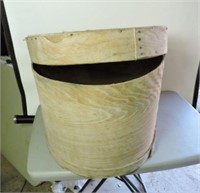 Old large wood cheese box with lid