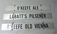 Old metal beer labels from Port Dover Hotel