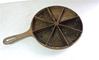 Rare cast skillet with pie shaped sections
