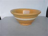 Large antique stone ware mixing bowl great colors