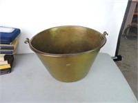 Antique brass pail with handle